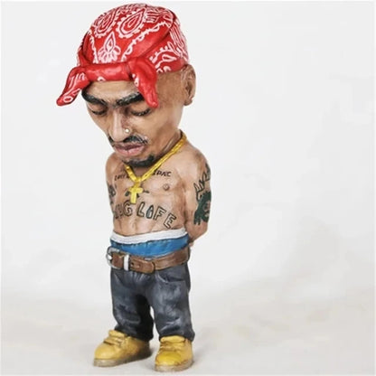 Fashion Tupac Rapper Figure Hip Hop Star Guy Pac Snoop Dogg Figurine Cool Stuff Figures Collection Model Creative Statue