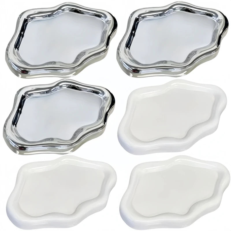 Cloud-Shaped Jewelry Tray Decorative Plate for Rings Earrings Bracelets & Necklaces Plastic Vanity Tray for Women Bedroom Dec