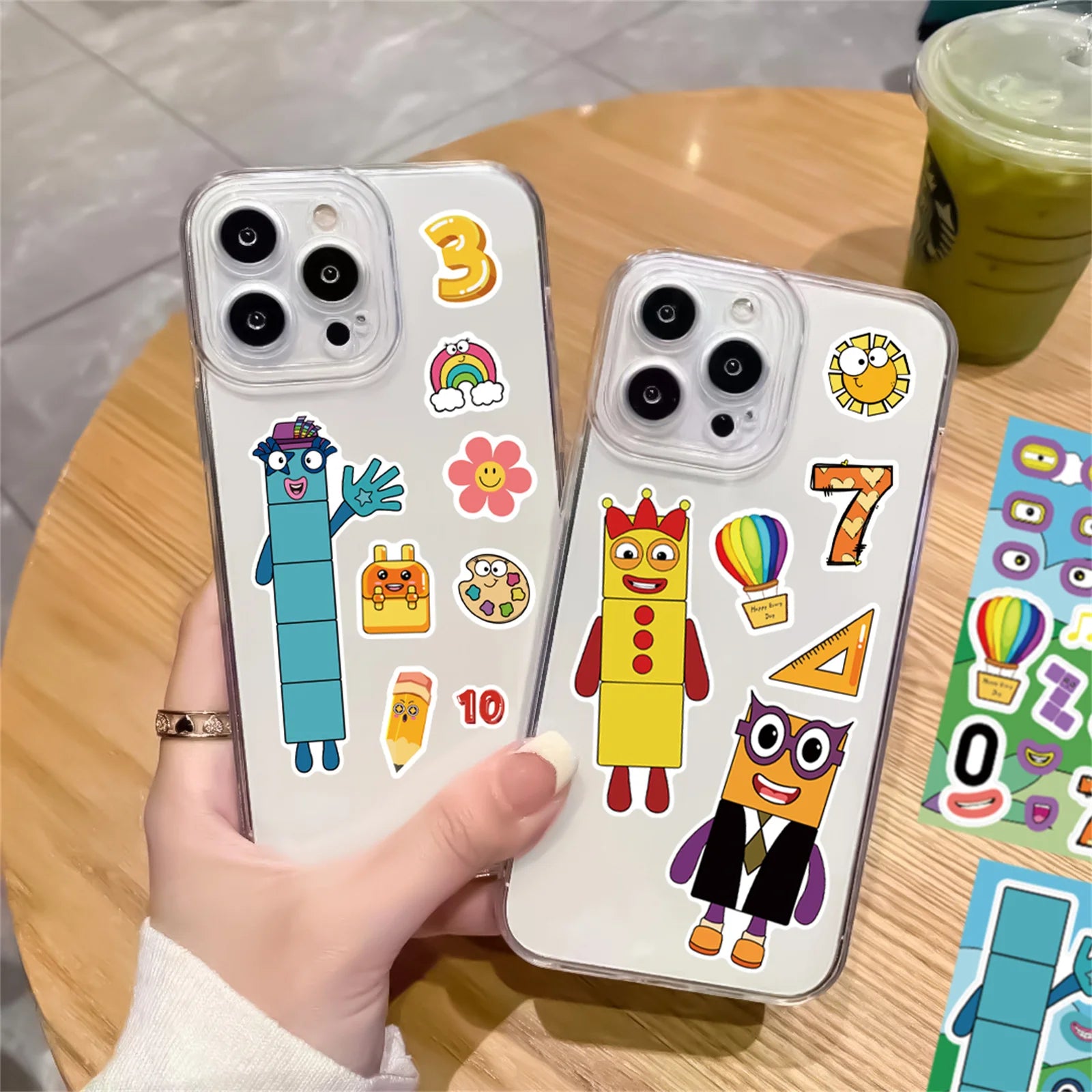 8/16/24 SHEETS Digital Building Cute Puzzle Stickers Cartoon Building Stationery Decor DIY Face Stickers