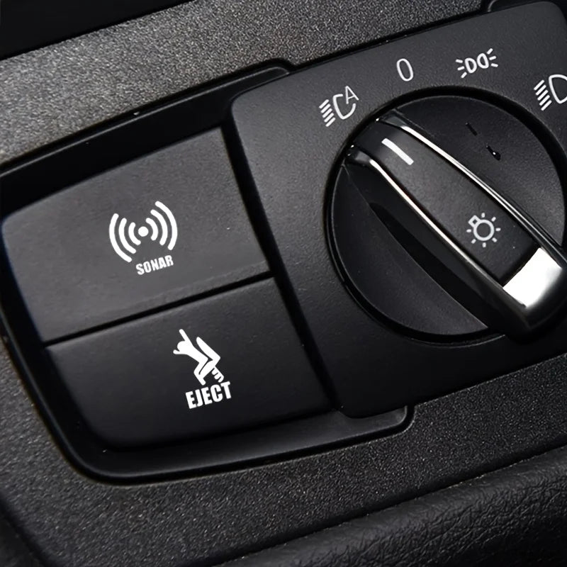 15Pcs Funny Car Switch Button Stickers - Universal Fit for AC Panel Center Console Blank Buttons, Fun Auto Decals