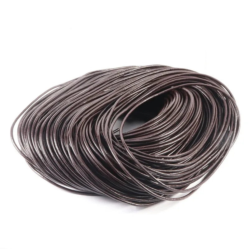 2-5 Yards 100% Genuine Cow Leather Round Thong Cord Leather Cord String Rope for DIY Necklace Bracelet DIY Jewelry Making