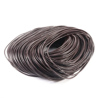 2-5 Yards 100% Genuine Cow Leather Round Thong Cord Leather Cord String Rope for DIY Necklace Bracelet DIY Jewelry Making - D