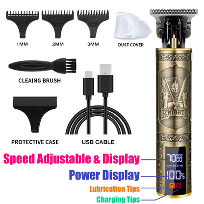 Vintage Hair Clipper USB Charging Hair Cutting Machine Electric Hair Trimmer Portable Shaver Professional Barber Boyfriend Gi