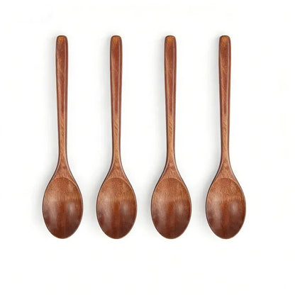 2pcs Wooden Spoon Tableware Kitchen Cooking Utensil Tools Soup Tea Spoon Catering Cooking Tool Coffee Soup Teaspoon Honey Spo
