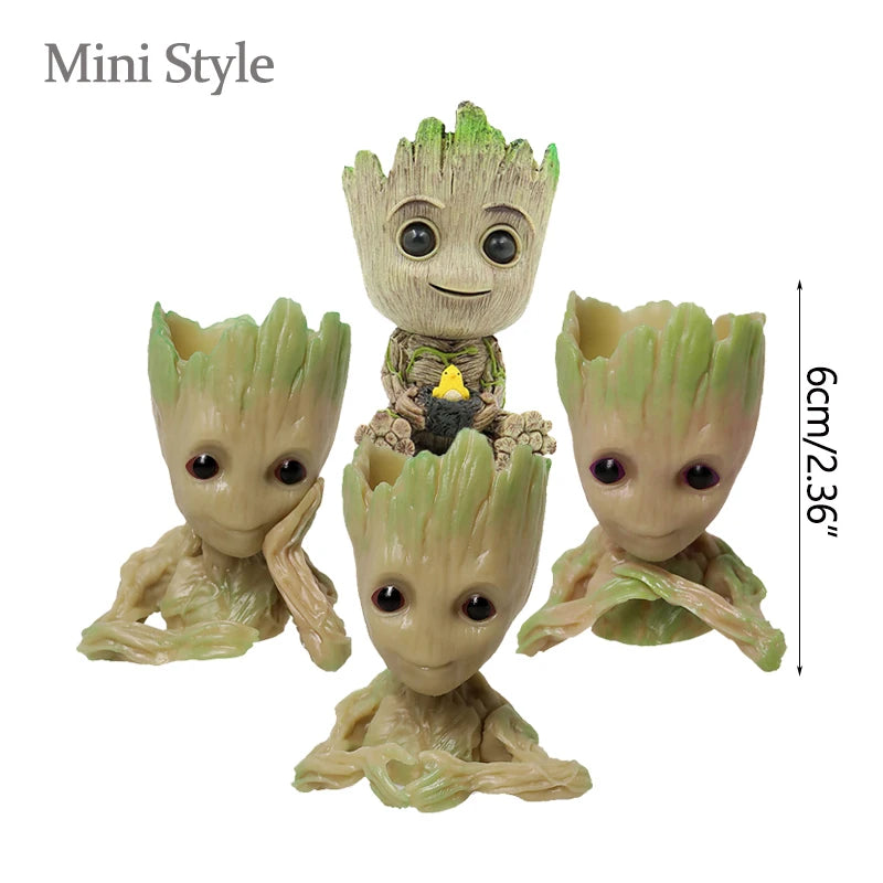 Desktop Decor Mini Anime Figurine Tree Man Miniature Model Cute Groot Doll Toy Home Accessories Ornament Handicraft Gifts - s