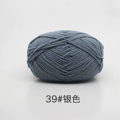 40-50g/Set 4ply Milk Cotton(80%) Knitting Yarn Needlework Dyed Lanas For Crochet Craft Sweater Hat Dolls At Low Price - 39