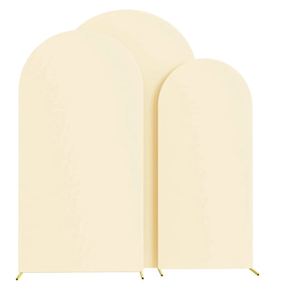 Wedding Arch Cover Arch Backdrop Cover Spandex Fitted Arch Cover for Wedding Birthday Festival Party （Without Shelf） - Beige 