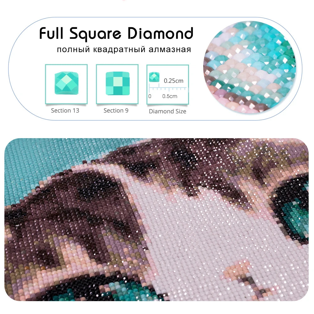 HUACAN 5d Diy Diamond Mosaic Custom Photo Cross Stitch Full Square Round Drill Home Decor Personal Customized Art Handmade
