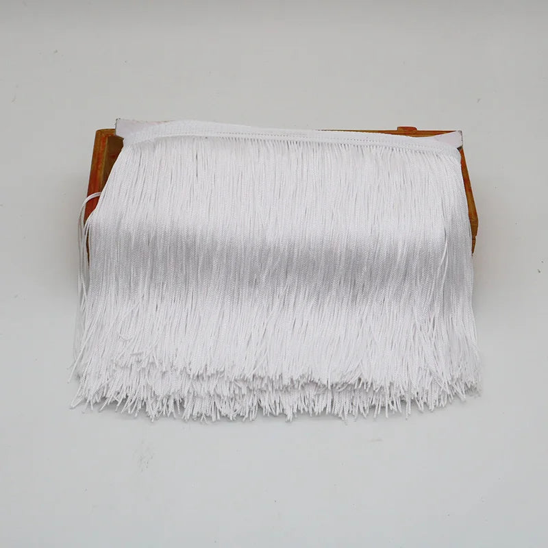 Lace Ribbon, 10 Yards Tassel Trim for Dress Trimming, Do It Yourself Crafts & Scrapbooking - WHITE / 10 yards