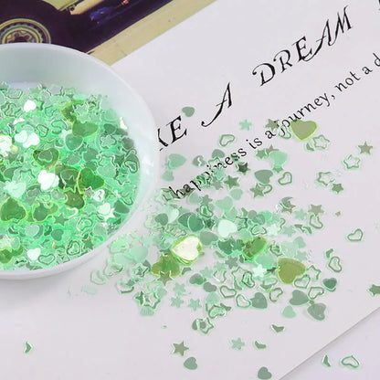 10g(2000Pcs)/Pack Various Styles Mixed Colors Shape Loose Sequins DIY nail Craft Jewelry Making, Wedding Decoration confetti