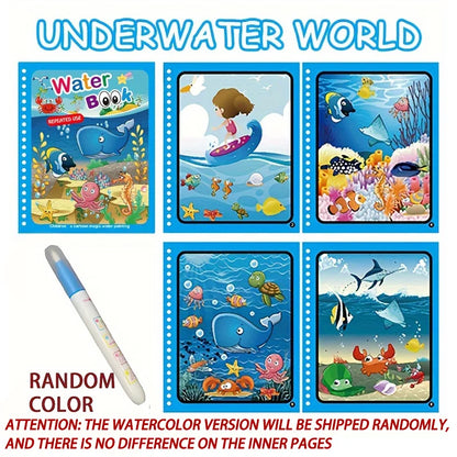 Magical Book Water Drawing Montessori Toys Reusable Coloring Book Magic Water Drawing Book Sensory Early Education for Childr
