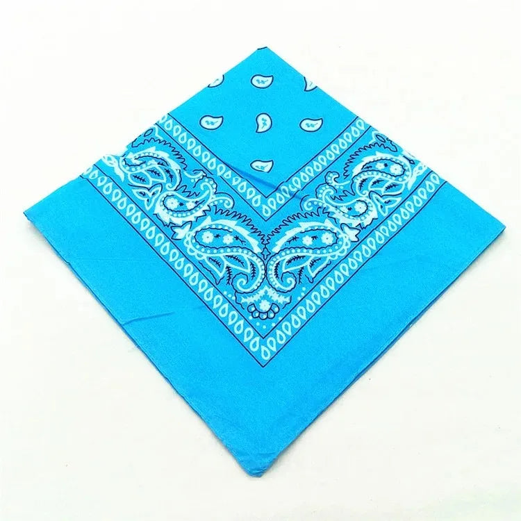 Unisex Men Women Bandana Hairband Cowboy Mens Biker Sports Headwear Wrist Hairwrap Single Sided Head Wrap Scarf Paisley - Blu