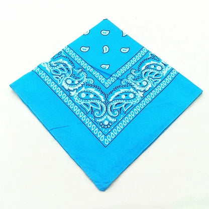 Unisex Men Women Bandana Hairband Cowboy Mens Biker Sports Headwear Wrist Hairwrap Single Sided Head Wrap Scarf Paisley - Blu