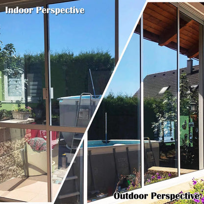 One Way Window Privacy Tint Film Anti Look Vinyl Mirror Self-adhesive Film Sun Blocking Anti UV Static Cling Stickers Home De