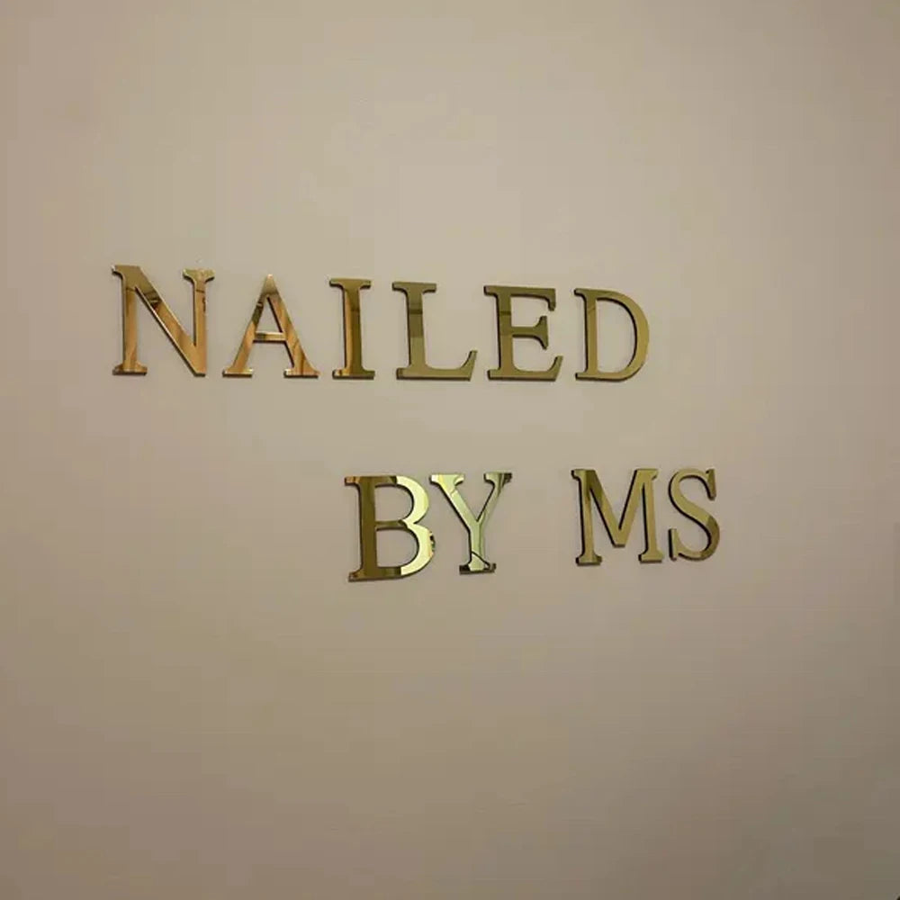 20cm Gold Acrylic Mirror English Letters Wall Stickers Birthday Decoration Festival Party Wedding Decor Self-adhesive Art Mur