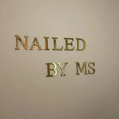 20cm Gold Acrylic Mirror English Letters Wall Stickers Birthday Decoration Festival Party Wedding Decor Self-adhesive Art Mur