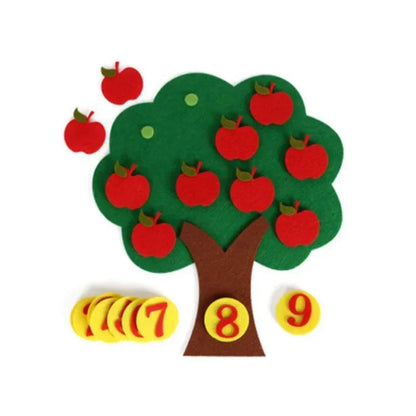 Montessori Kids Travel Toy Felt Activity Quiet Books Busy Board Activity Educational Sensory Learning Book - Apple Tree