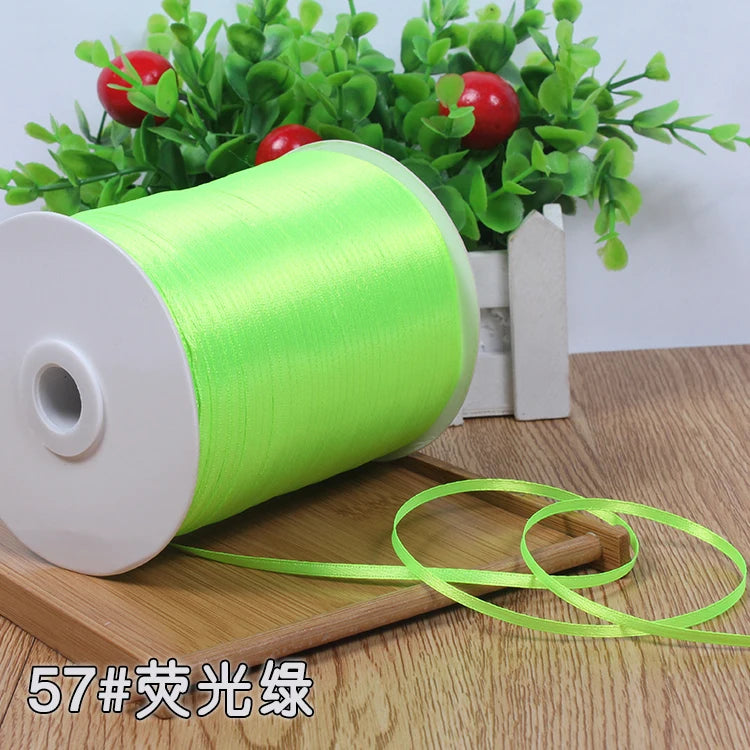 New (10meters/lot) 3mm Satin Ribbons For Craft Sewing Fabric Christmas Wedding Supplies Party Decoration Gift Wrap DIY Handma