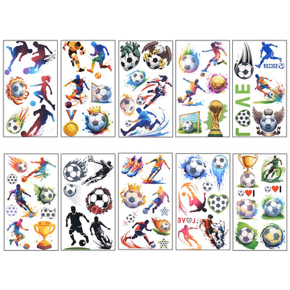 10pcs Soccer Temporary Tattoo Stickers Kids Boys Birthday Party Favors Sport Football Party Decoration Pinata Fillers Toy Gif