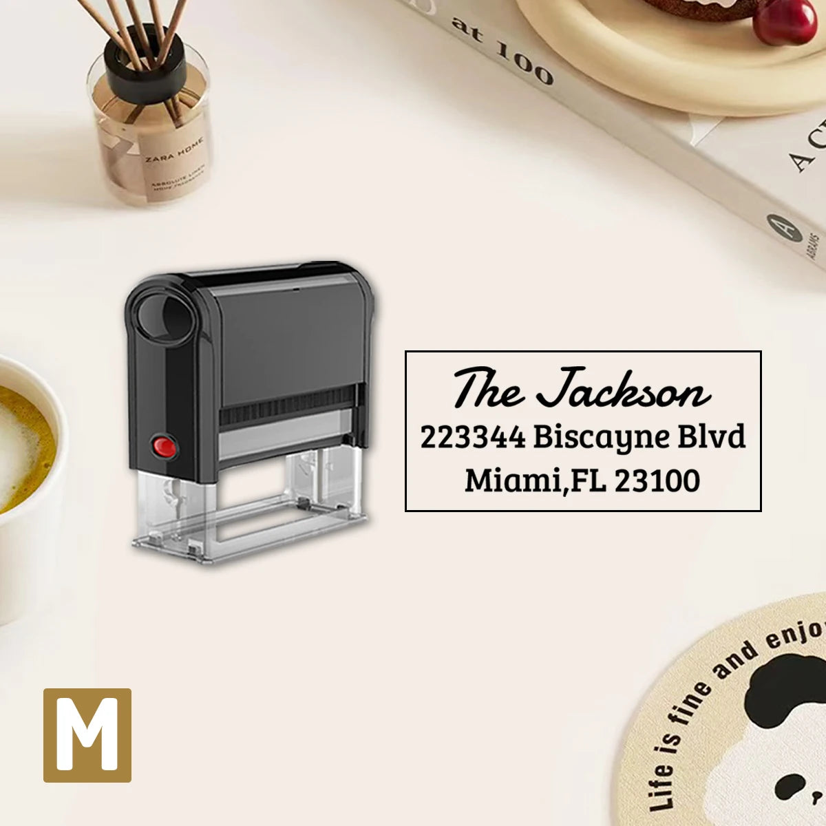 Custom Address Stamp, Return Address Stamps Self Inking Personalized, Customizable Business Stamp, Black Ink Colors, Stamper