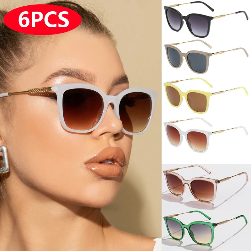 Classic Square Sunglasses Women Men Vintage Brand Sun Glasses Alloy Frame Retro Trend Fashion Style Shades Oculos de sol - 6p