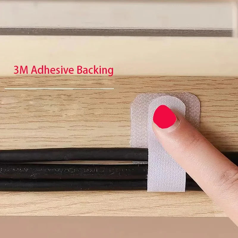 Reusable Cable Ties Fastening Wire Organizer Cord Rope Holder Self Adhesive Adjustable Cord Organizer Straps Desk Management