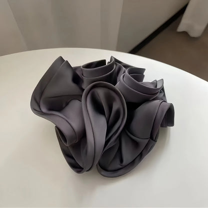 Korean Big Hair Tie Ribbon Scrunchies Satin Elastic Hair Band Bow Women Simple Temperament New Style Ponytail Hair Accessorie
