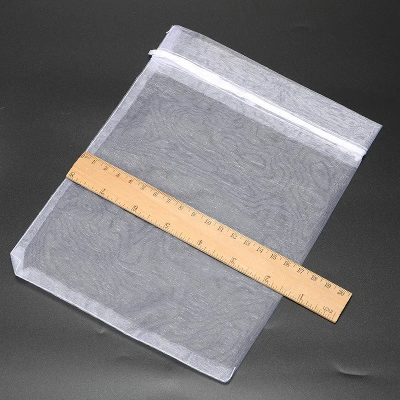 50PCS 5x7 7x9 9x12 10x15 11x16 13x18 15x20 17x23cm White Organza Bags Christmas Halloween Birthday Party Wedding Gift Box Bag