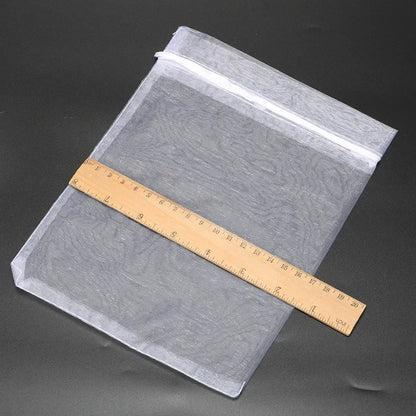 50PCS 5x7 7x9 9x12 10x15 11x16 13x18 15x20 17x23cm White Organza Bags Christmas Halloween Birthday Party Wedding Gift Box Bag