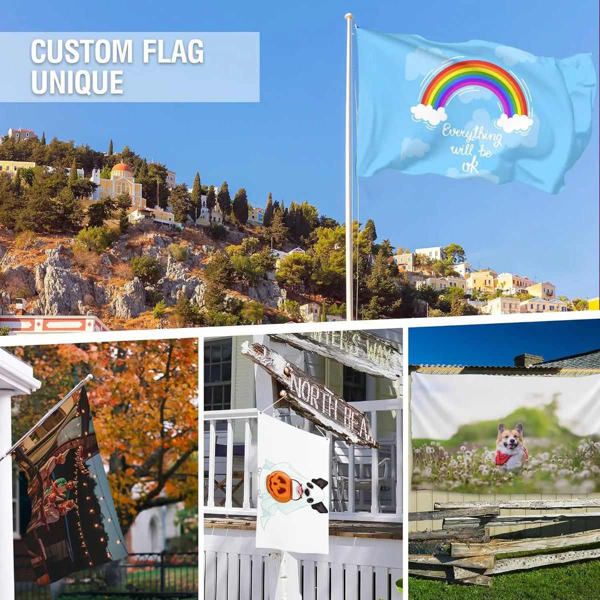 Custom Any Size Banner Flag With Logo Personalized For Birthday Graduation Festival Event Shop Home Wall Decor
