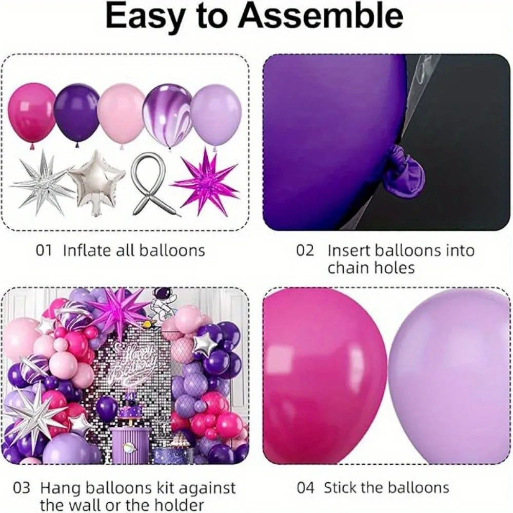 113PCS Balloon Garland Arch Set Wedding Birthday Party Anniversary Decoration Indoor and Outdoor Decoration