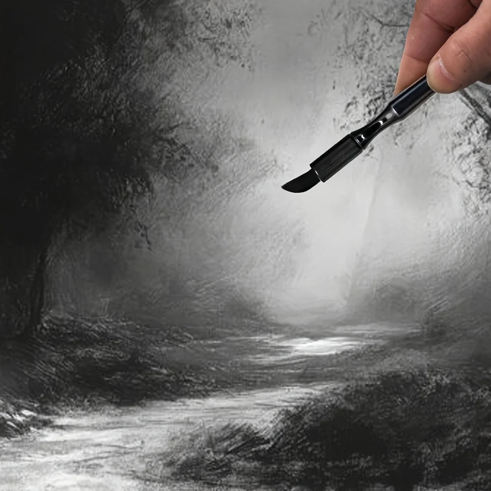Black Rendering Brush, Durable Watercolor Paint Brush for Charcoal, Pastel, and Embossing - Ideal for DIY Scrapbooking