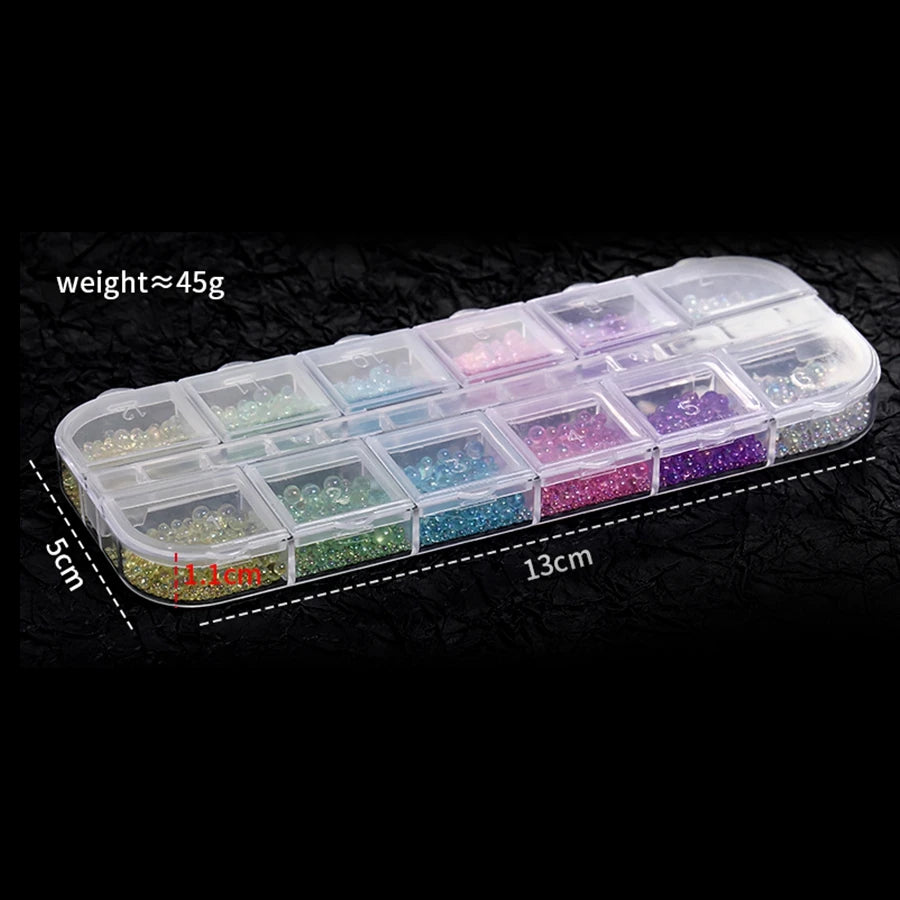 Nails Art Bubble Rhinestones Purple Yellow Pink Accessories Glass 3d Epoxy Glass Parts 1 Box Material Charms - SKU1