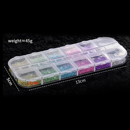 Nails Art Bubble Rhinestones Purple Yellow Pink Accessories Glass 3d Epoxy Glass Parts 1 Box Material Charms - SKU1