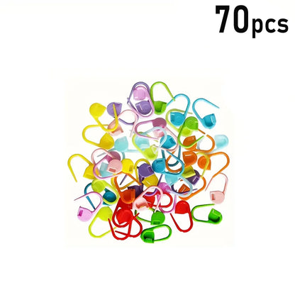 50/200/500pcs Knitting Crochet Tool, Locking Marking Buckle, Small Ring Pin, Sweater Counter, Plastic Counting Buckle - 70pcs