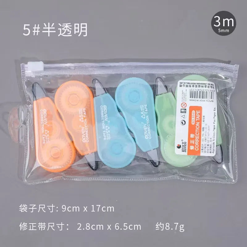 6pc Set Correction Tape Kawaii Mechanical Cute Design Correction Tape - Perfect for Decorating Diaries and School Supplies