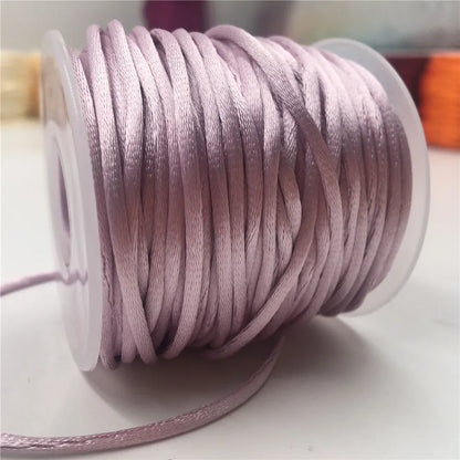 2mm Colorful Rattail Satin Cord Thread Chinese Knot Macrame Bracelet Braided String DIY Tassels Beading Thread 10-225meters -
