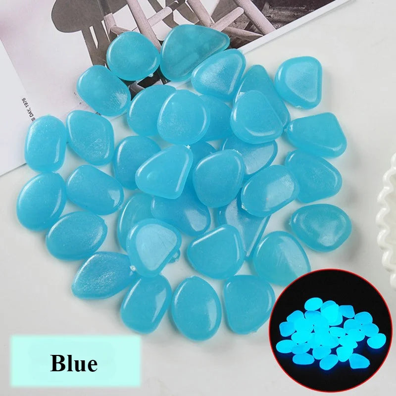New Luminous Stones Glow in The Dark Pebbles Stones Fluorescent Rocks for Fish Tank Aquarium Aquatic Landscape Home Decor 1cm