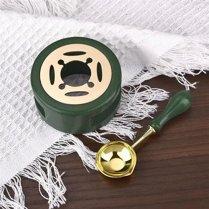 1/2/3pcs Wax Seal Set Wood Wax Melting Lacquer Furnace With /Spoon/Handle Wax Bead Melting Heater Wax Pot Heater For Stamp Cr