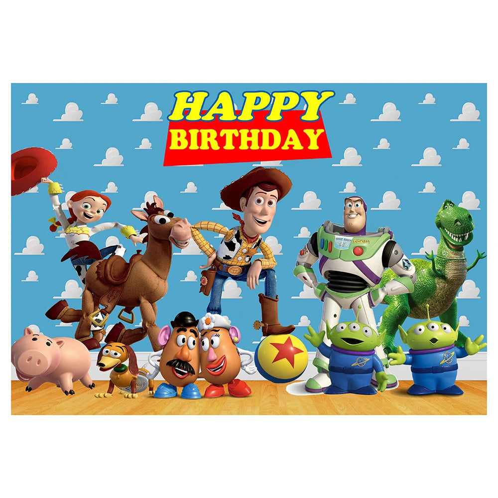 Toy Story Party Decoration Tableware Paper Plates Party Favors Gift Tablecloth BirthdayParty Supplies Toys Stamp Bracelet - 1