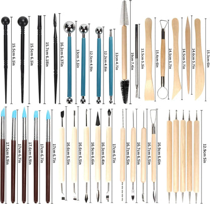 Pottery Clay Sculpting Tools Kit 8-61 Pcs/Set, Ceramic Wax Clays Carving Tools for Art Craft Pottery Sculpting Modeling Tool 