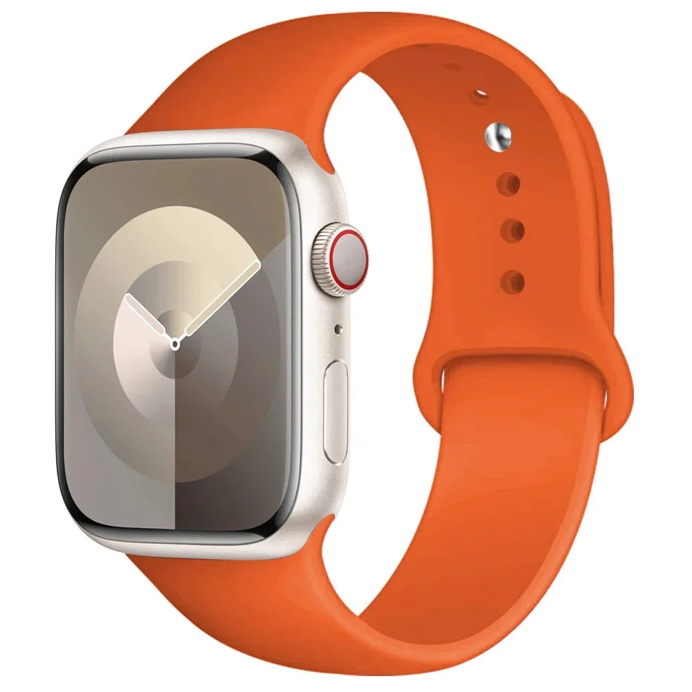 Silicone Band For Apple Watch strap 44mm 45mm 40mm 41mm 42-38mm 45 mm sport bracelet iwatch series 8 7 6 5 4 3 SE 9 Ultra 2 4