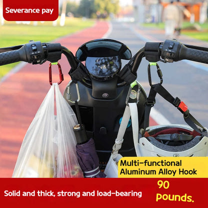 2PCS Heavy Duty Aluminium Alloy Hooks, Multi-functional Solid & Thick for Motorcycle, E-Bike, Scooter & Outdoor Use