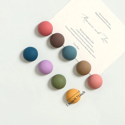 9/18pcs Morandi color Fridge Magnets Frosted Round Magnets Personalized Home Decor Whiteboard Photo Message Board Home Decor