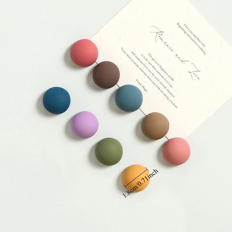 9/18pcs Morandi color Fridge Magnets Frosted Round Magnets Personalized Home Decor Whiteboard Photo Message Board Home Decor 
