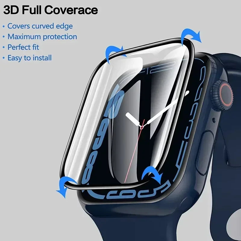 Protector Film For Apple Watch 44-45mm 40mm 41mm 46-42-38mm Curved Screen Protectors iwatch series 11 10 8 7 SE 9 Ultra 2-3 4