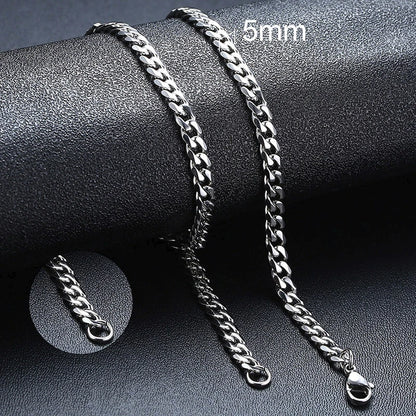 Vnox Cuban Chain Necklace for Men Women,Basic Punk Stainless Steel Curb Link Chain Chokers,Vintage Gold Color Solid Metal Col