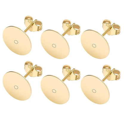50pcs/lot 925 Silver Plated Blank Post Earring Studs Base Pin With Earring Plug Findings Ear Back DIY Jewelry Making Accessor