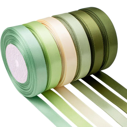 6 Rolls 150yards Assorted Solid Color Silk Ribbon Satin Satin For Wedding Invitation Bouquets Birthday Party DIY Gift Packagi
