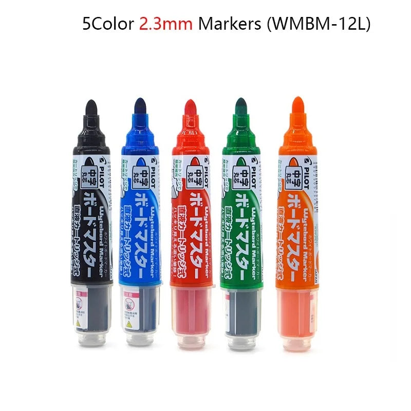 Pilot Whiteboard Pen Stationery Erasable Replaceable ink Refillable Markers 0.7/2.2-5.2/2.3/3.0-6.2/ 3.2/5.0-12mm Durable Tip